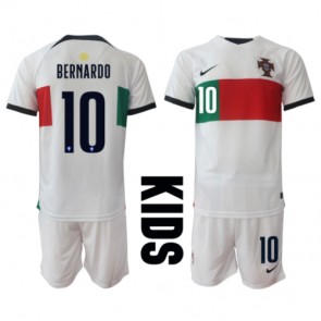 Portugal Bernardo Silva #10 Udebanesæt Børn VM 2022 Kort ærmer (+ korte bukser)